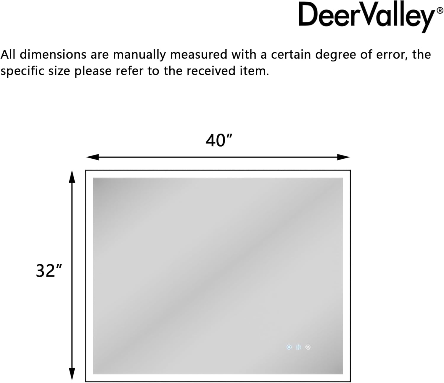 deervalley 32" x 40" led bathroom mirror with lights deervalley 32" x 40" led bathroom mirror with lights