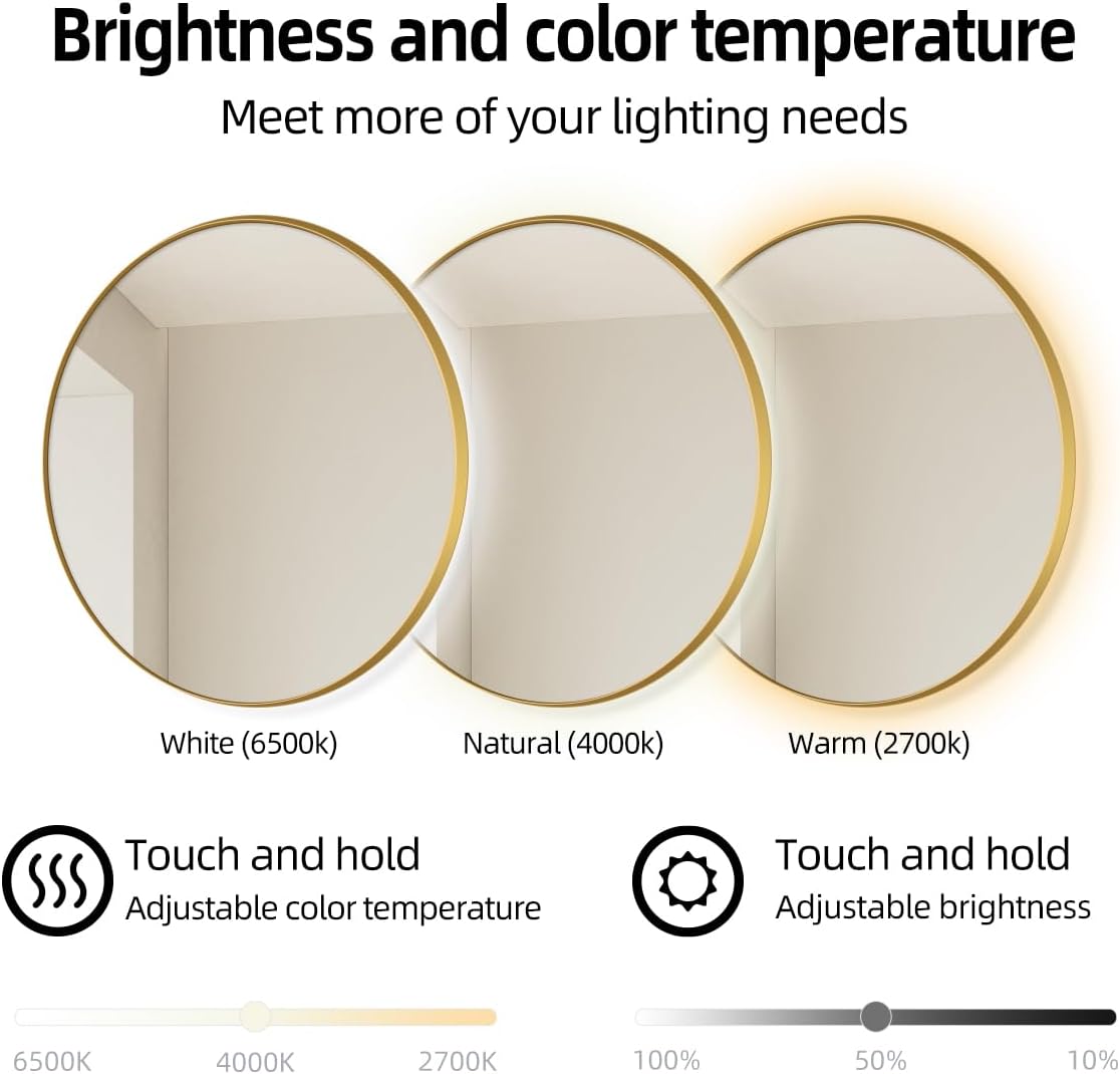 32" led backlit round mirror for bathroom 32" led backlit round mirror for bathroom