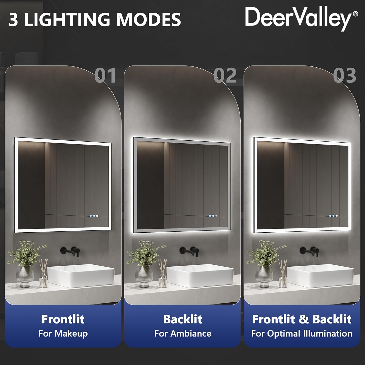 deervalley 32" x 40" led bathroom mirror with lights deervalley 32" x 40" led bathroom mirror with lights